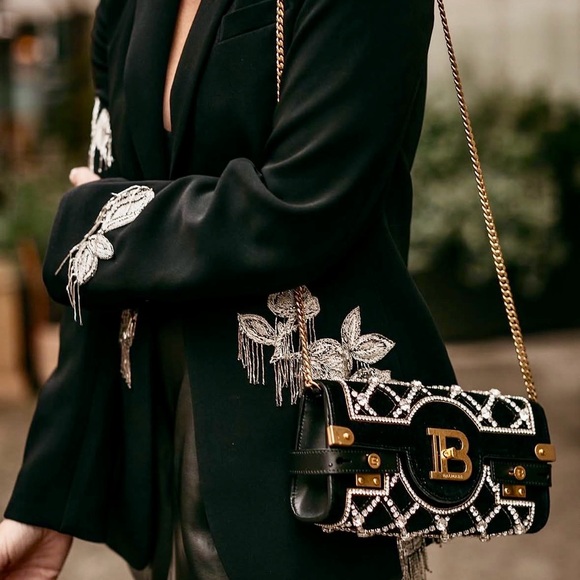Balmain B Buzz Crystal Embellished Clutch Crossbody - Picture 4 of 4